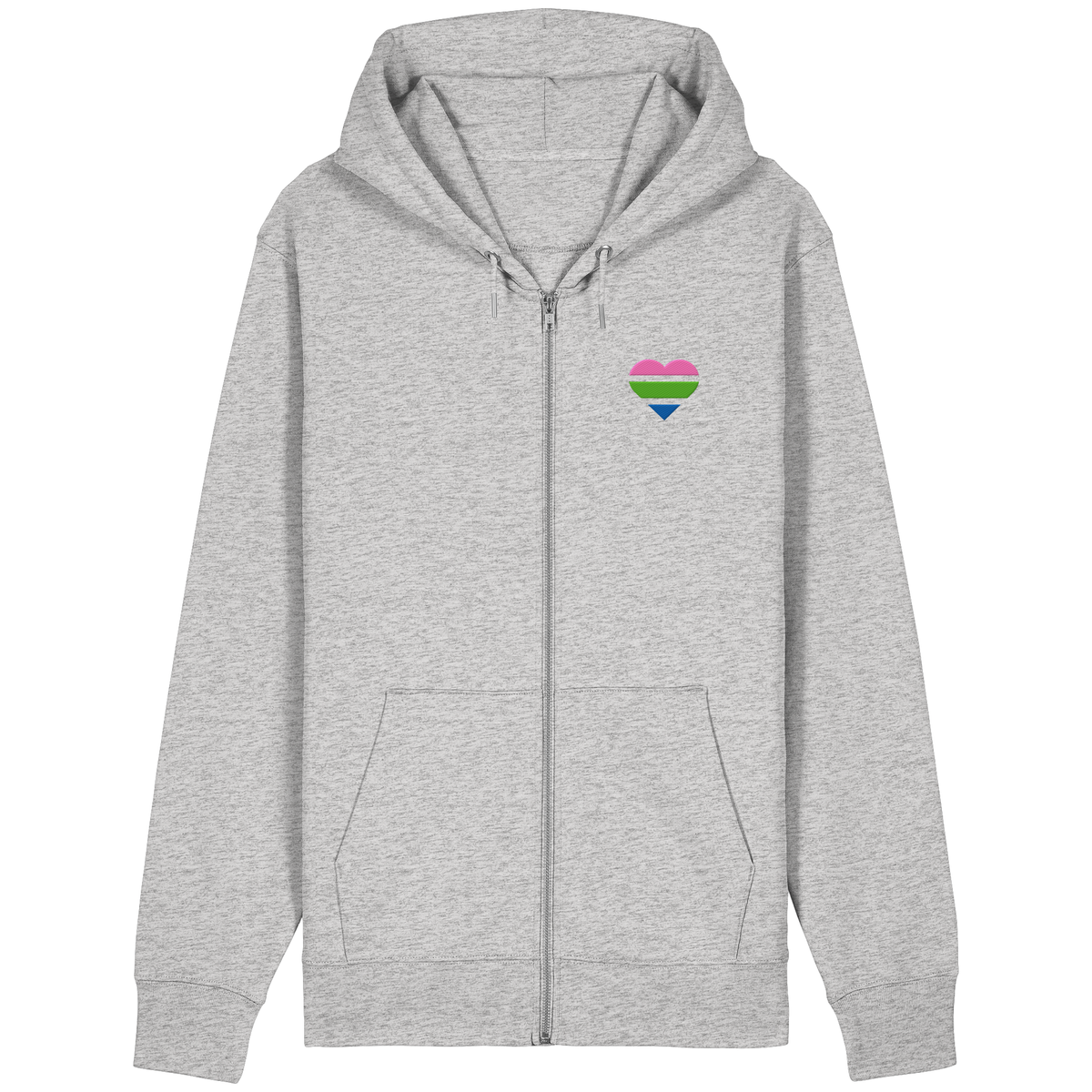 Organic Relaxed Zipper mit Herz Stick - Polysexual