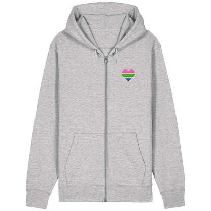 Organic Relaxed Zipper mit Herz Stick - Polysexual
