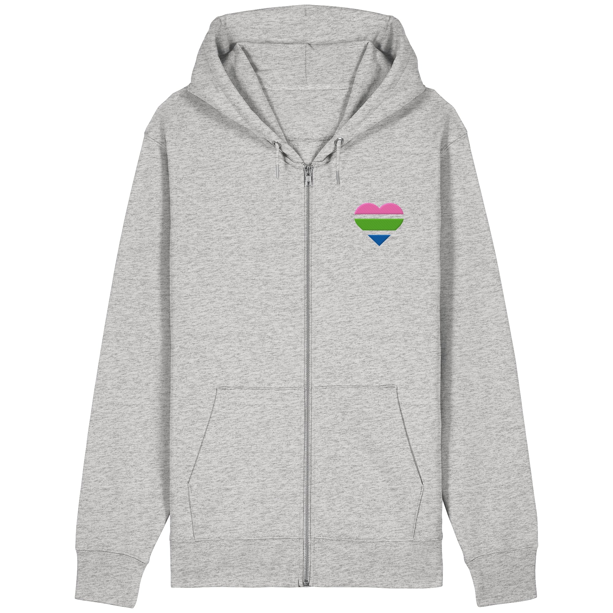Organic Relaxed Zipper - Polysexual Flag Herz Stick