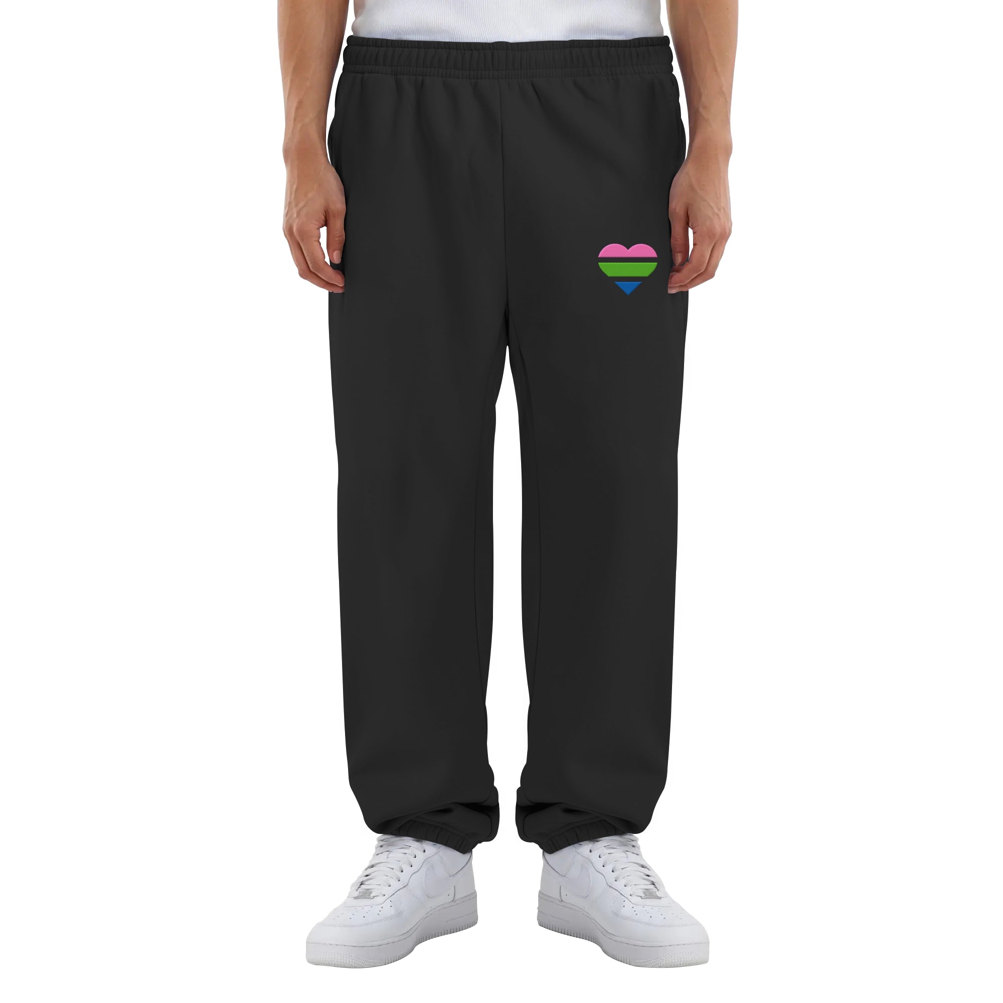 Fluffy Sweatpants - Polysexual Flag Herz Stick