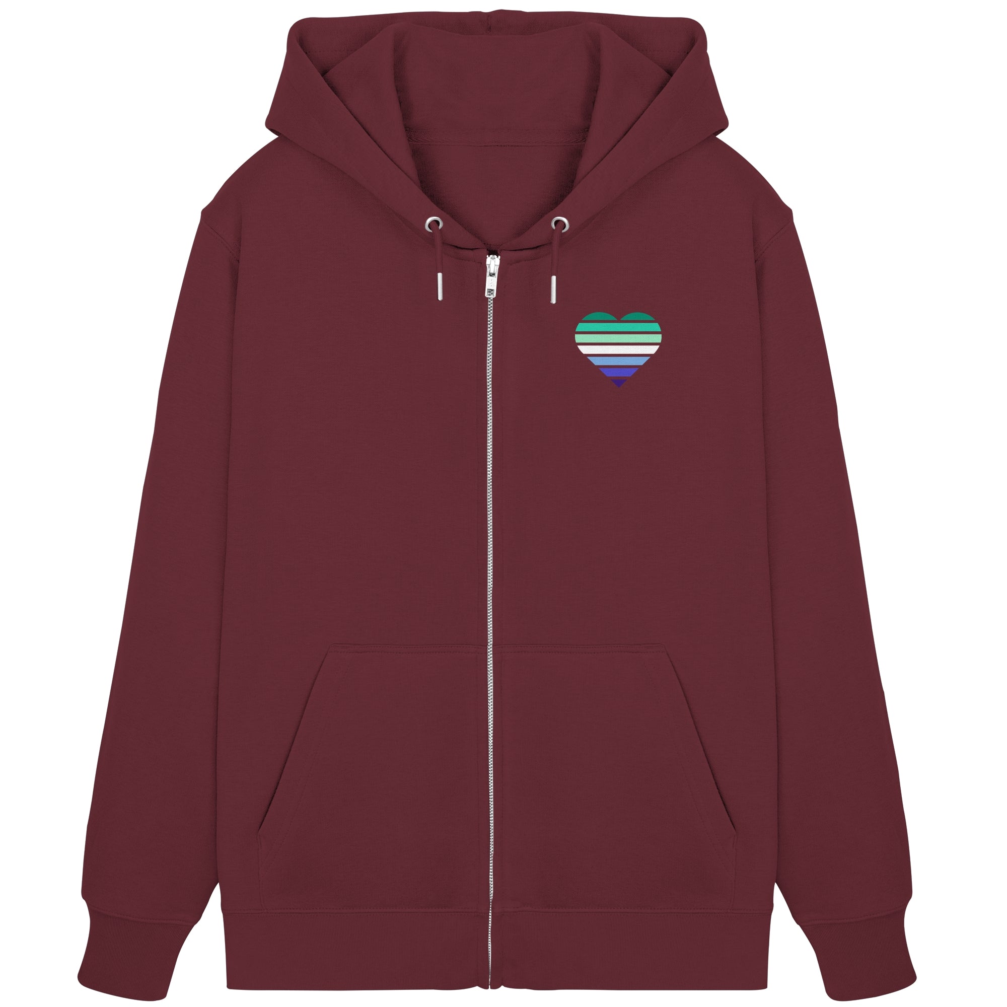 Organic Zipper - Gay Flag Herz Print