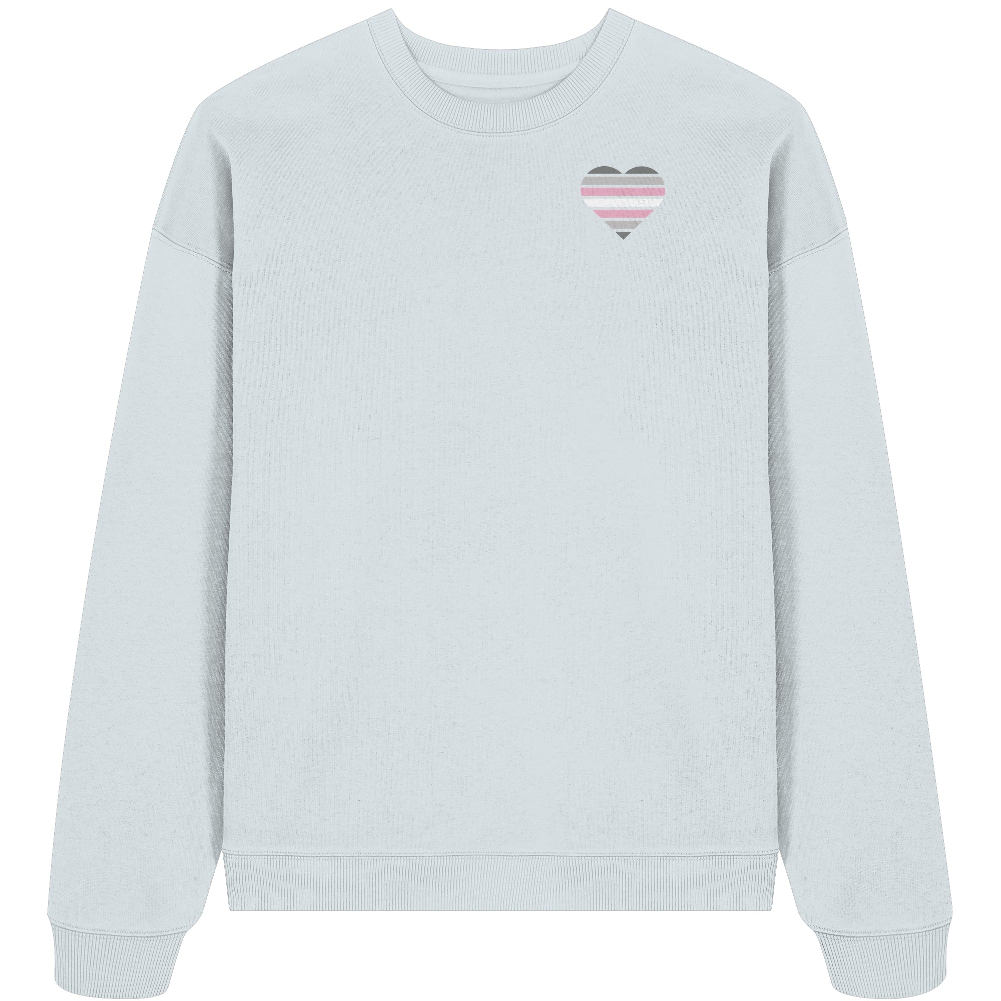 Organic Oversize Sweatshirt - Demigirl Flag Herz Print
