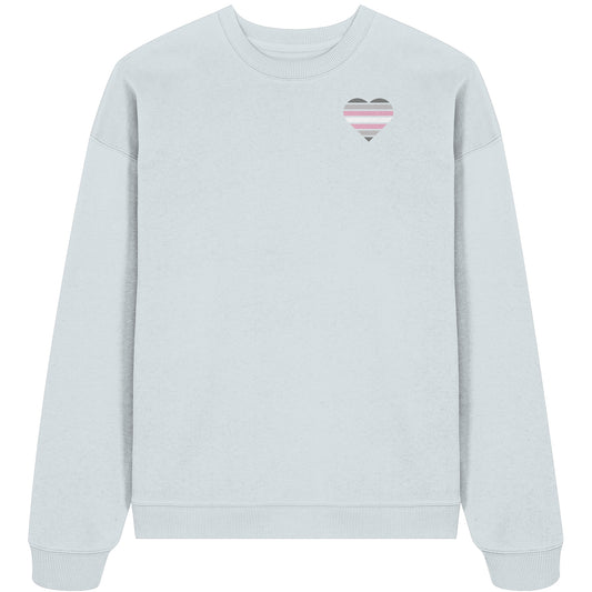 Organic Oversize Sweatshirt - Demigirl Flag Herz Print