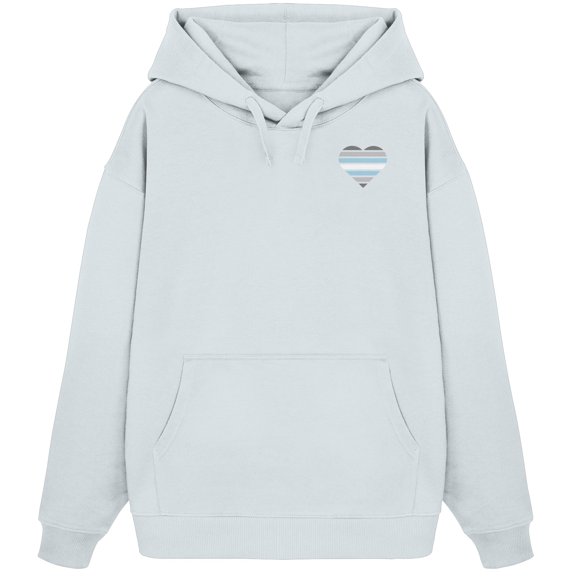 Organic Oversize Hoodie - Demiboy Flag Herz Print
