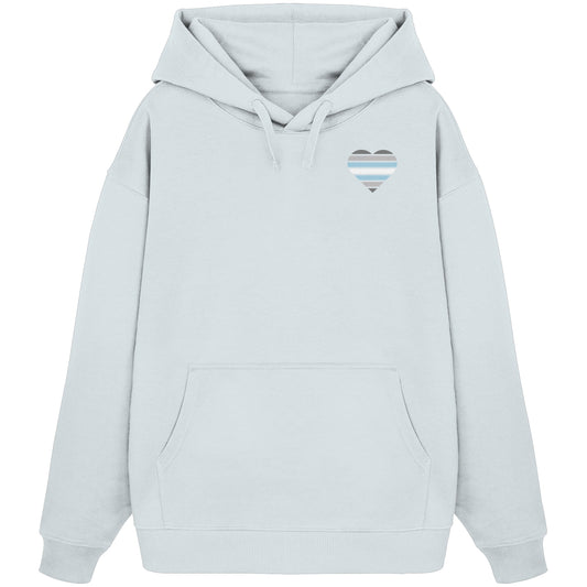 Organic Oversize Hoodie - Demiboy Flag Herz Print