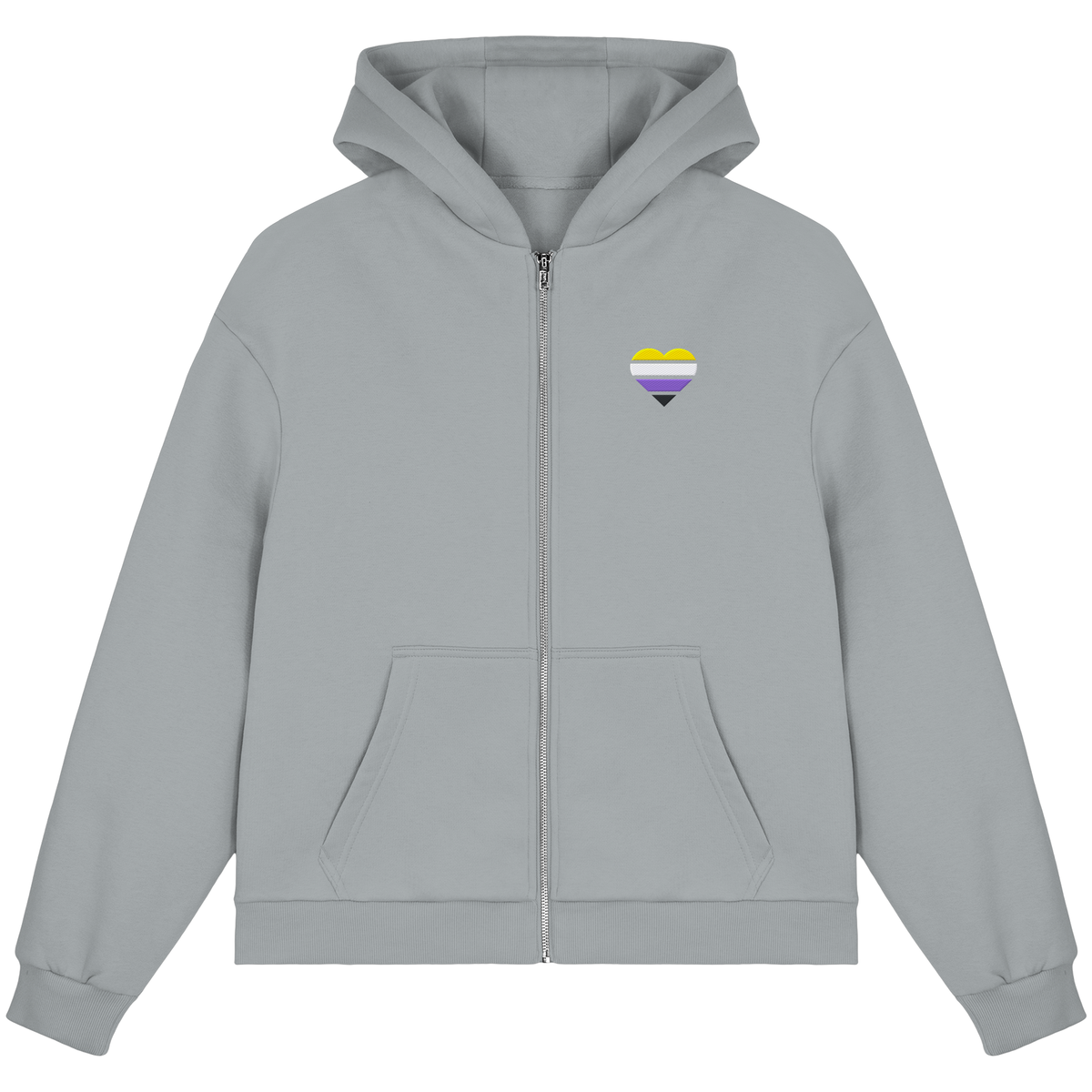 Fluffy Boxcut Zipper mit Herz Stick - Nonbinary