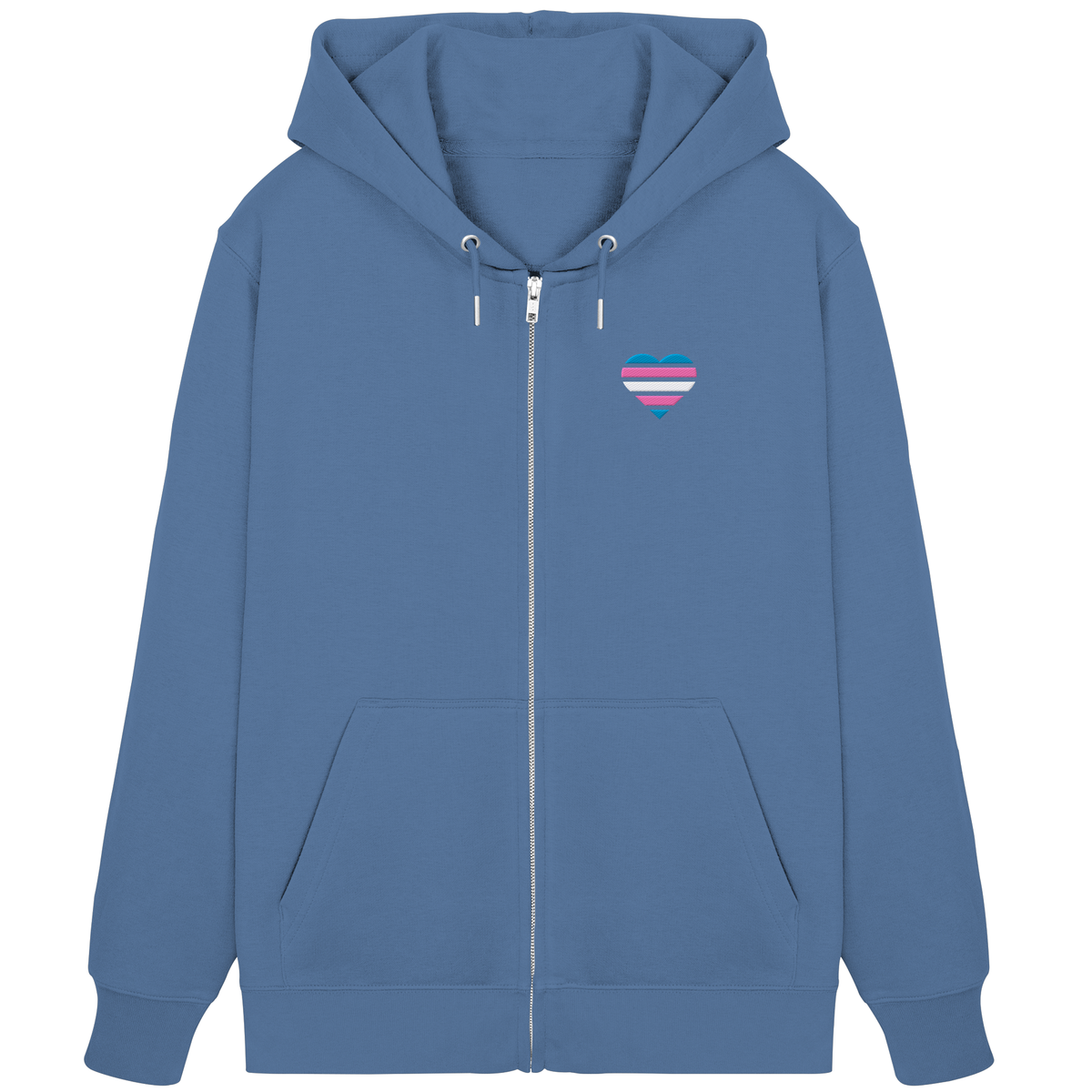 Organic Zipper mit Herz Stick - Trans