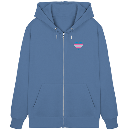 Organic Zipper mit Herz Stick - Trans