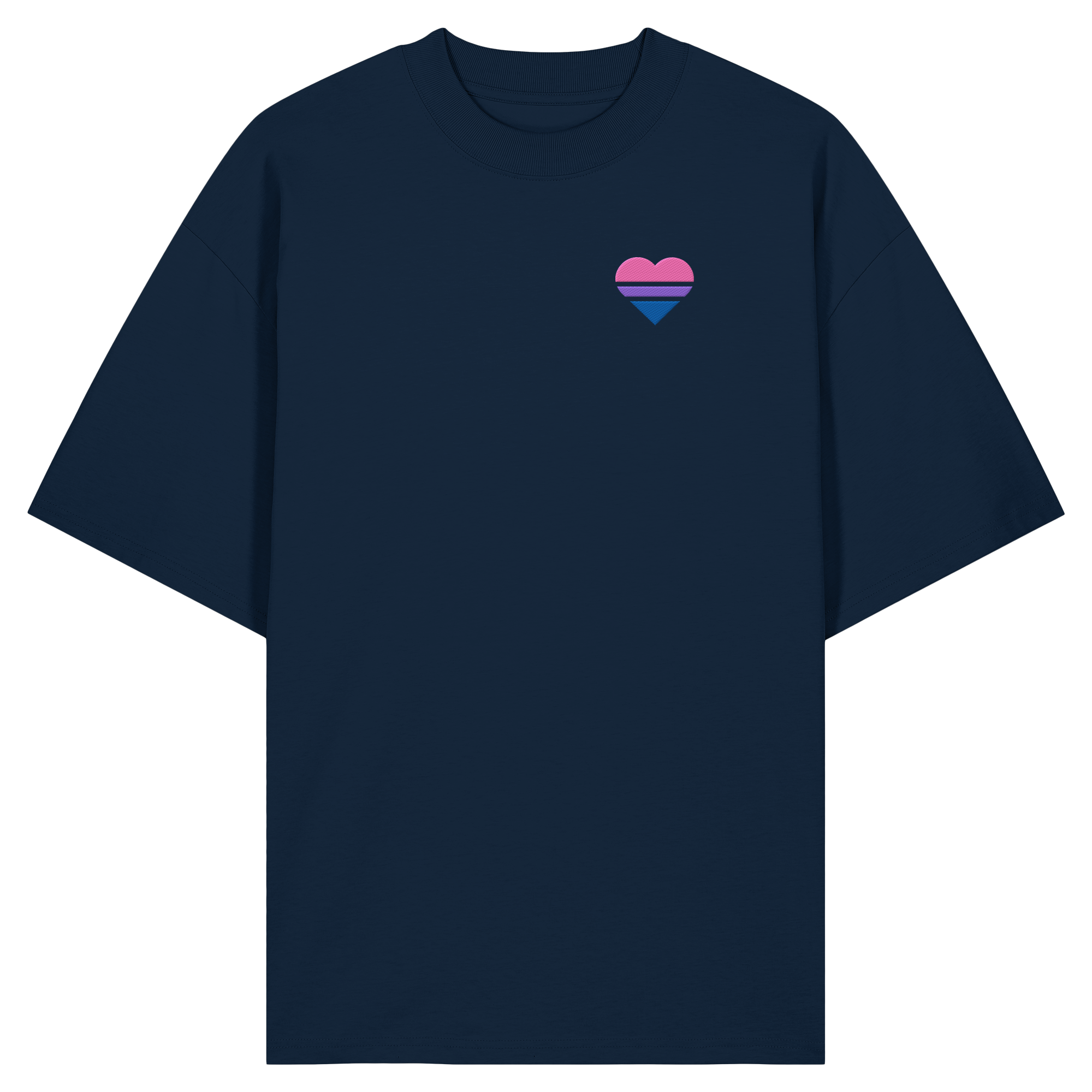 Organic Oversize Shirt - Bisexual Flag Herz Stick