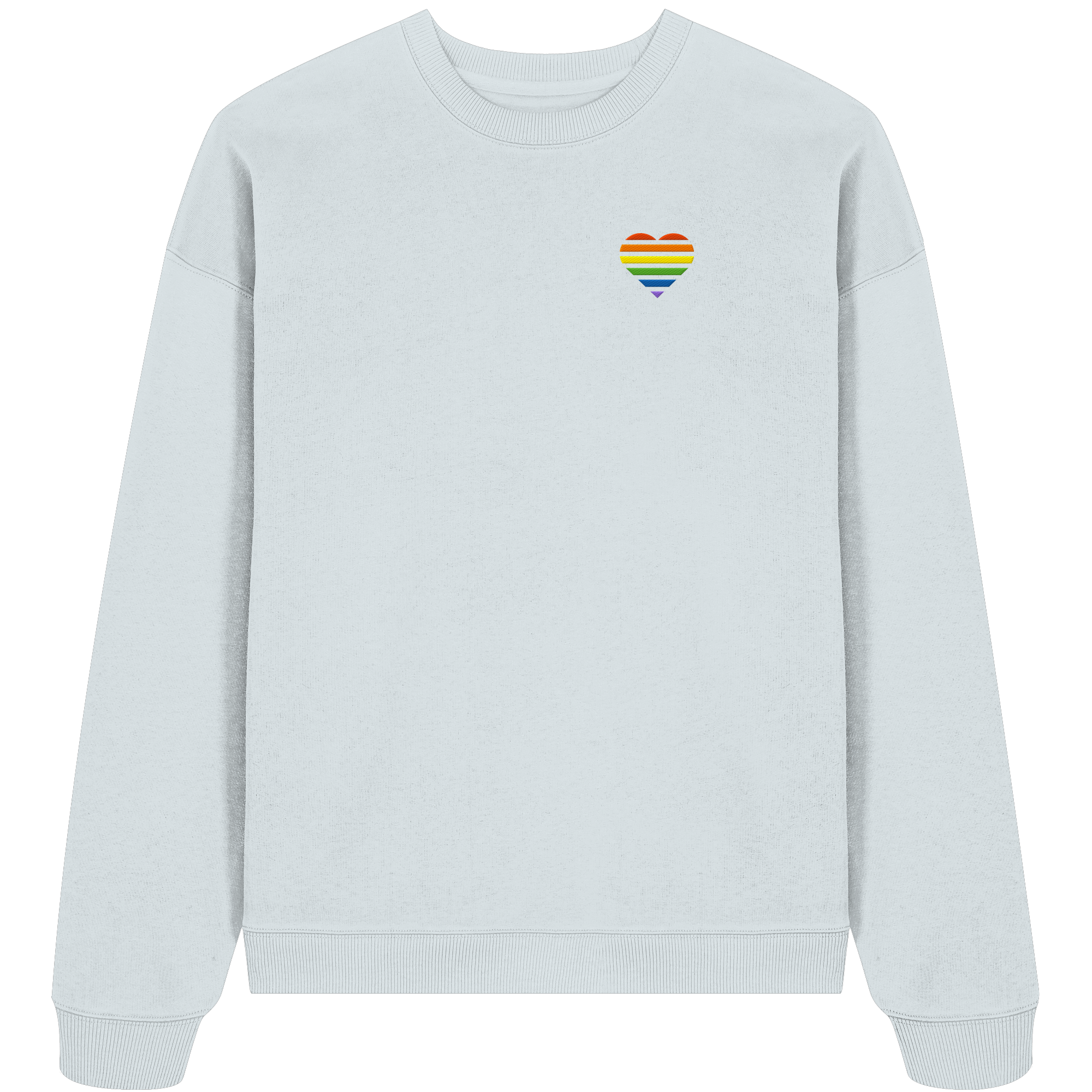 Organic Oversize Sweatshirt - Pride Flag Herz Stick