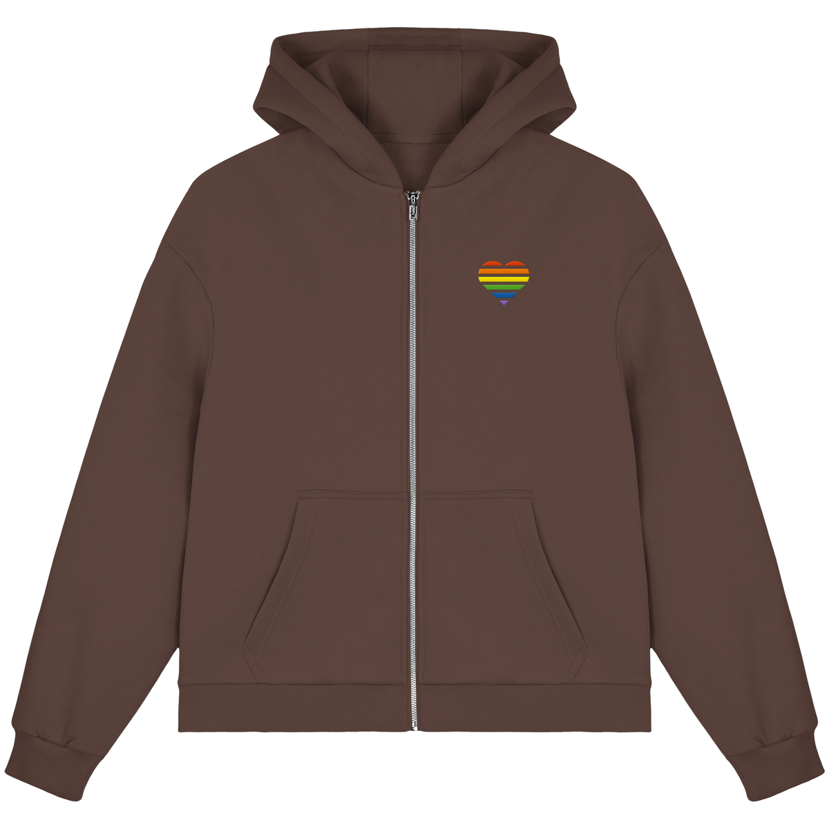 Fluffy Boxcut Zipper mit Herz Stick - Pride