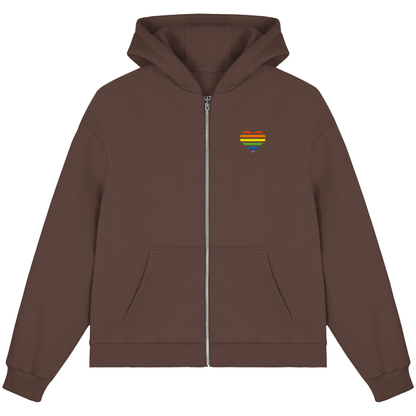 Fluffy Boxcut Zipper mit Herz Stick - Pride