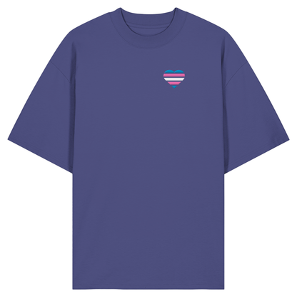 Organic Oversize Shirt mit Herz Stick - Trans
