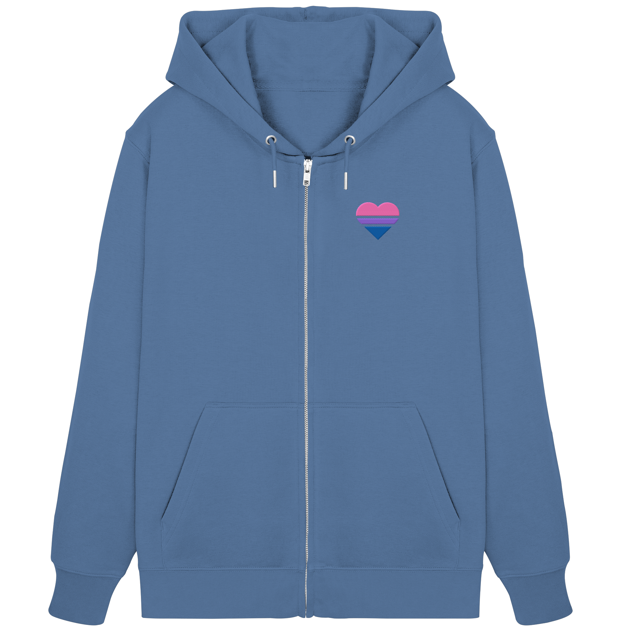 Organic Zipper - Bisexual Flag Herz Stick