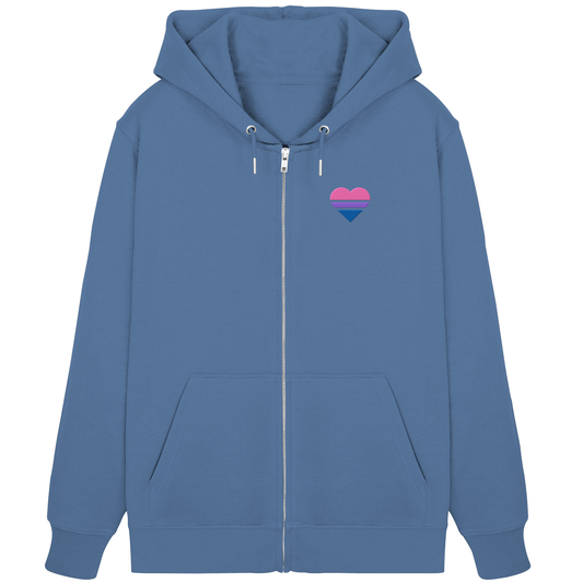 Organic Zipper - Bisexual Flag Herz Stick