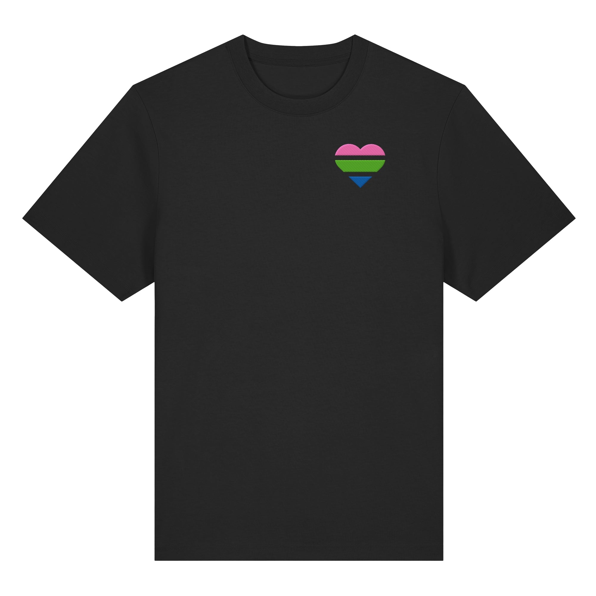 Organic Heavy Shirt - Polysexual Flag Herz Stick