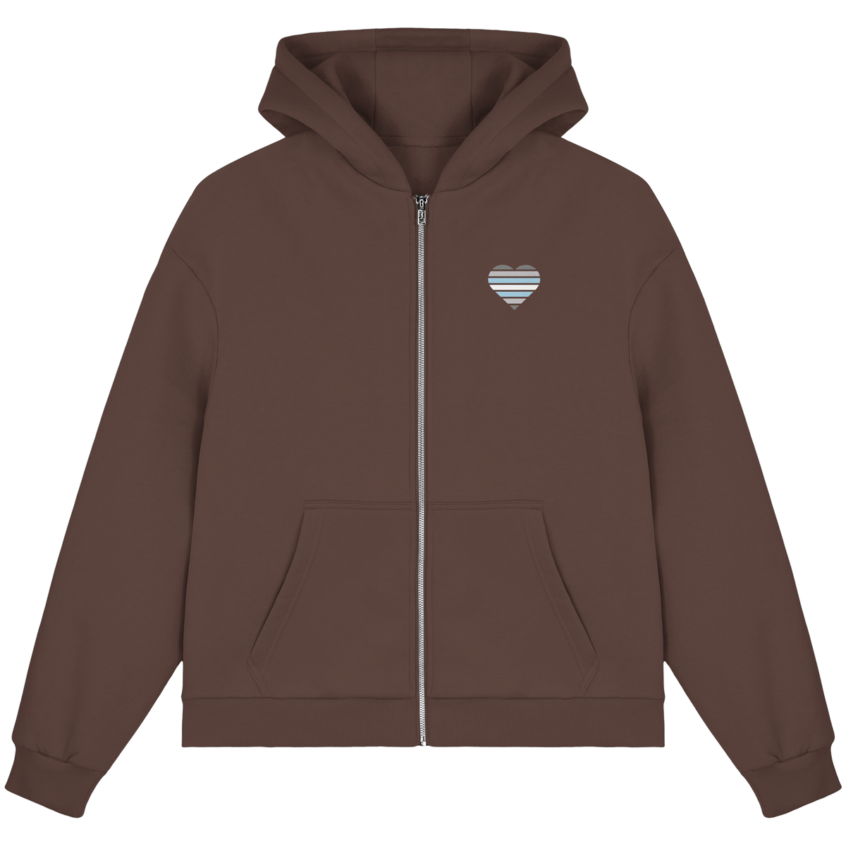 Fluffy Boxcut Zipper mit Herz - Demiboy