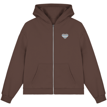 Fluffy Boxcut Zipper mit Herz - Demiboy