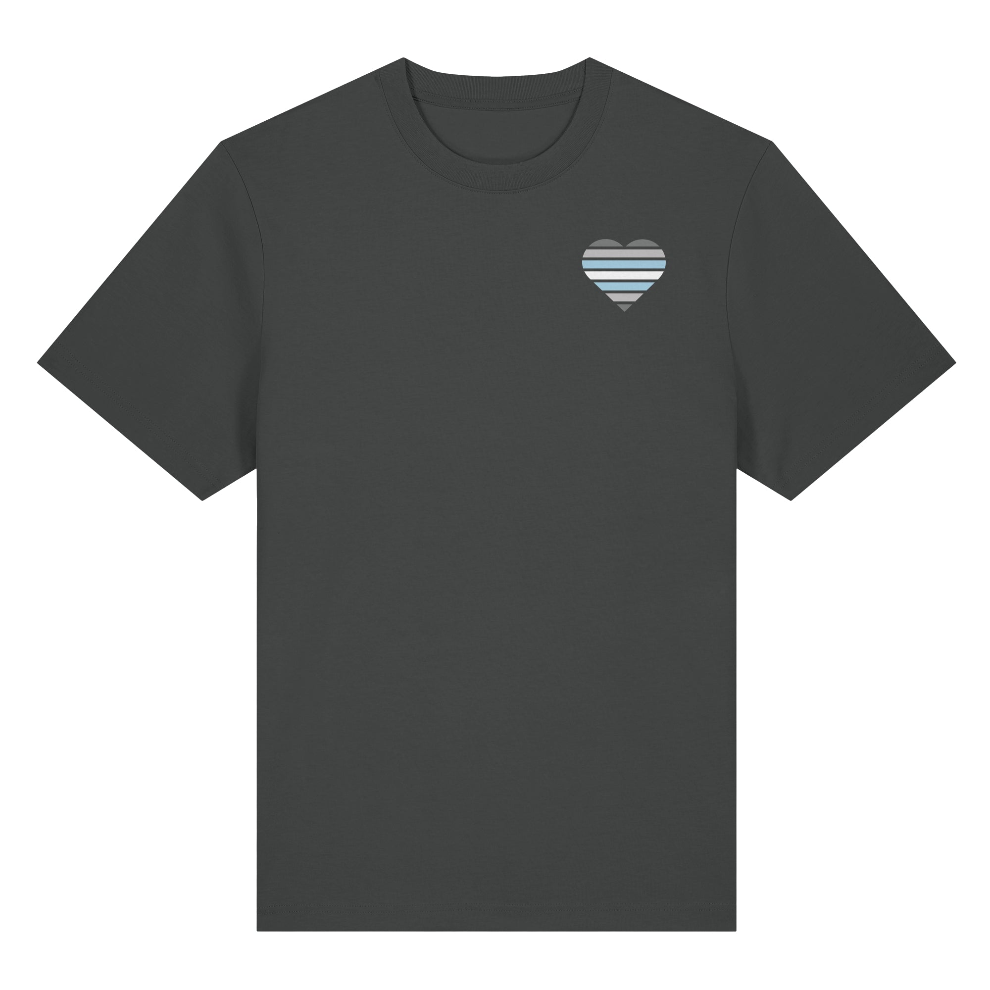Organic Heavy Shirt - Demiboy Flag Herz Print