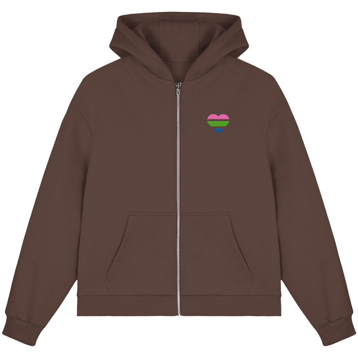 Fluffy Boxcut Zipper mit Herz Stick - Polysexual
