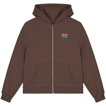 Fluffy Boxcut Zipper mit Herz Stick - Polysexual