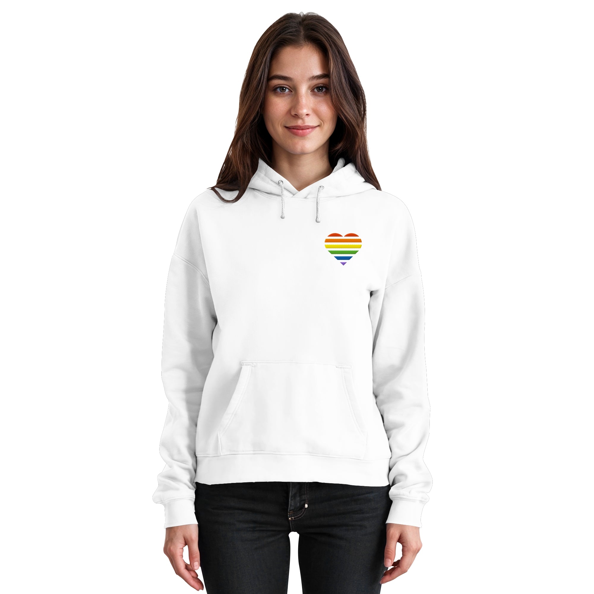 Basic Hoodie - Pride Flag Herz Stick
