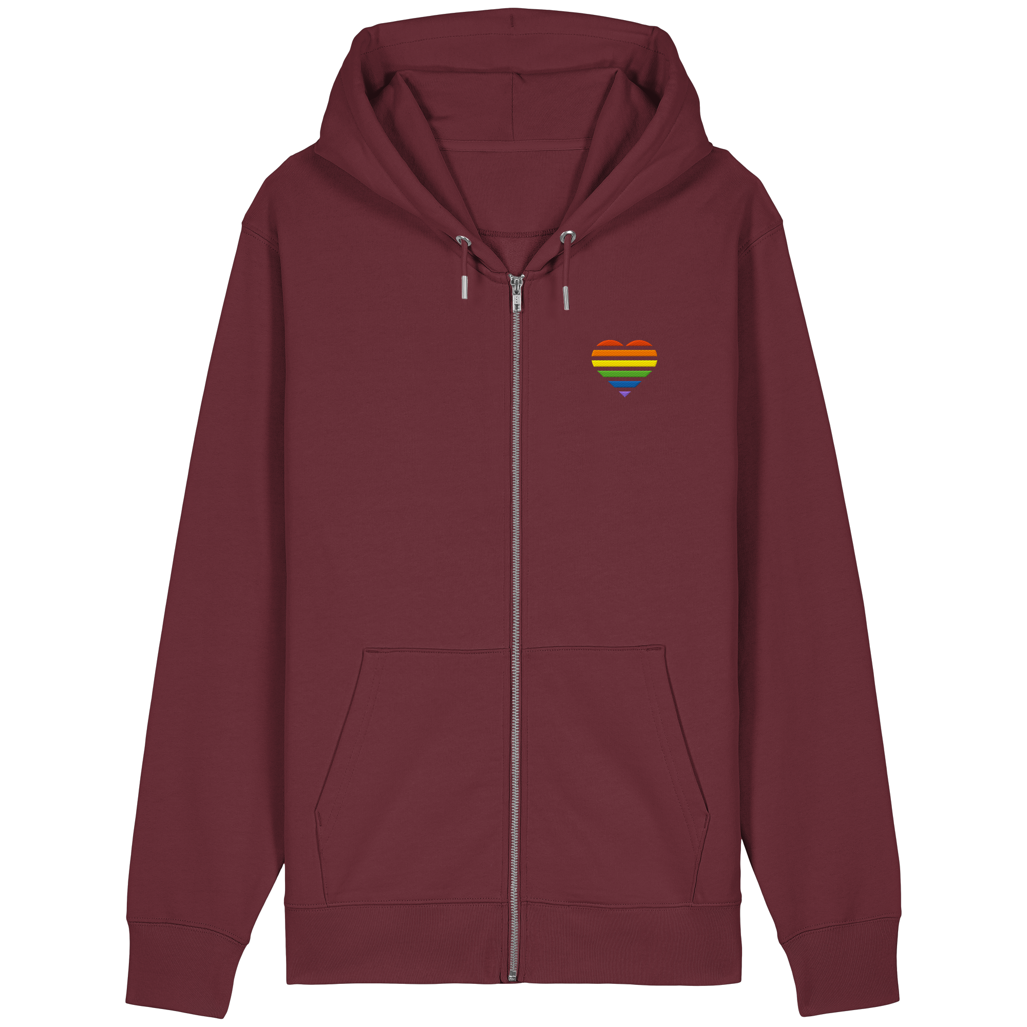 Organic Relaxed Zipper - Pride Flag Herz Stick