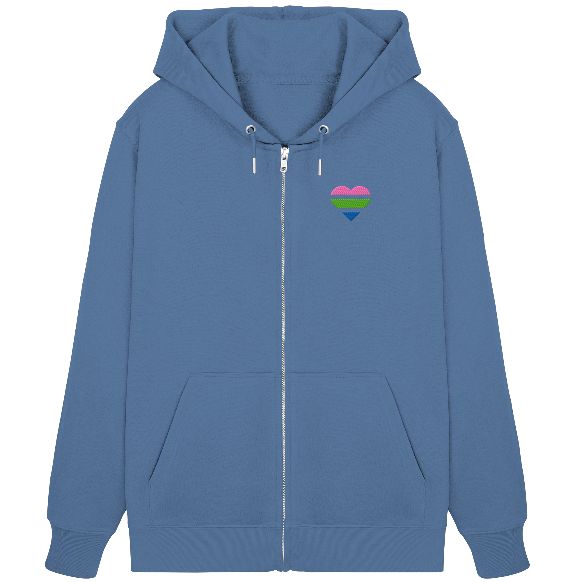 Organic Zipper - Polysexual Flag Herz Stick
