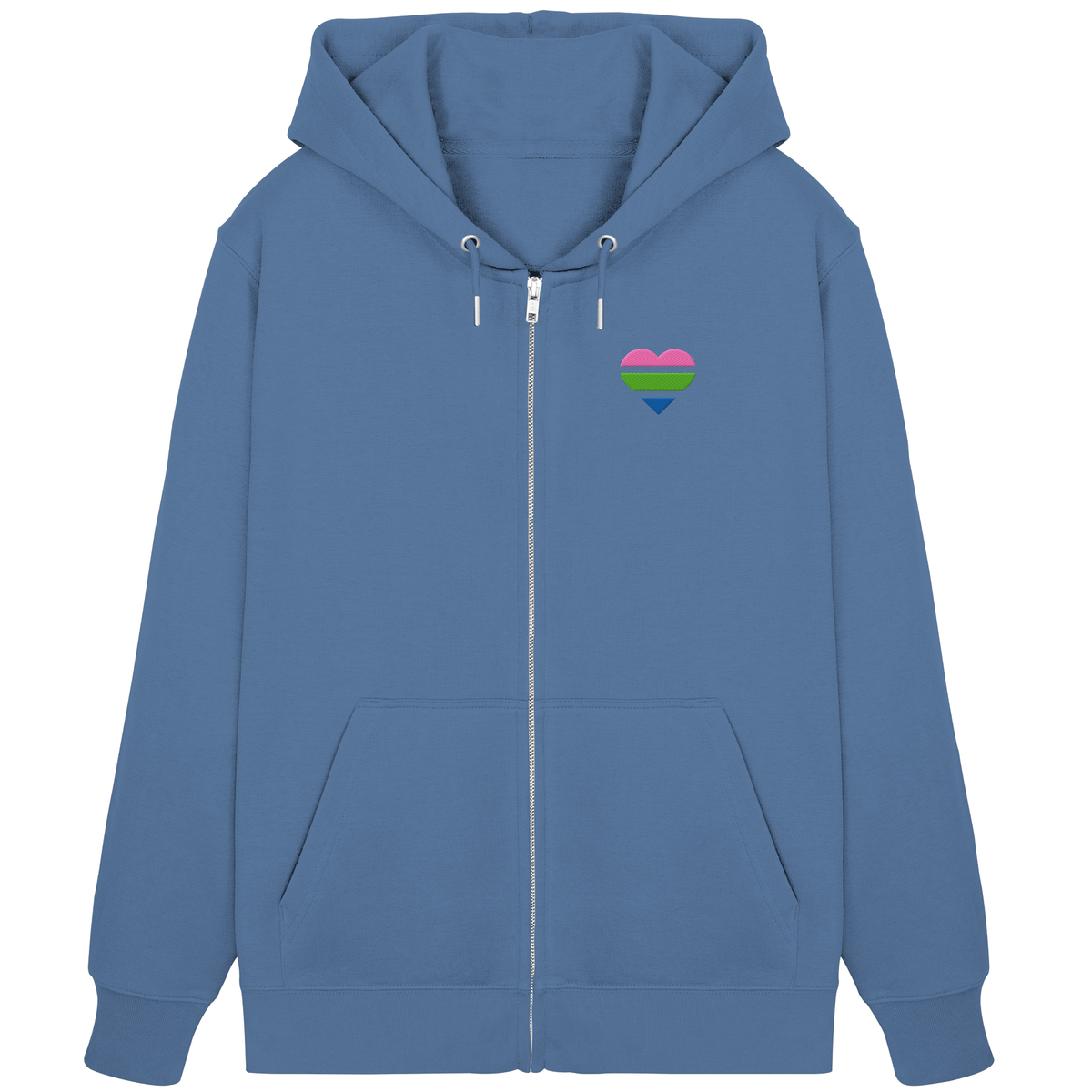 Organic Zipper mit Herz Stick - Polysexual