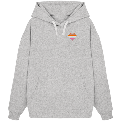 Organic Oversize Hoodie mit Herz Stick - Lesbian