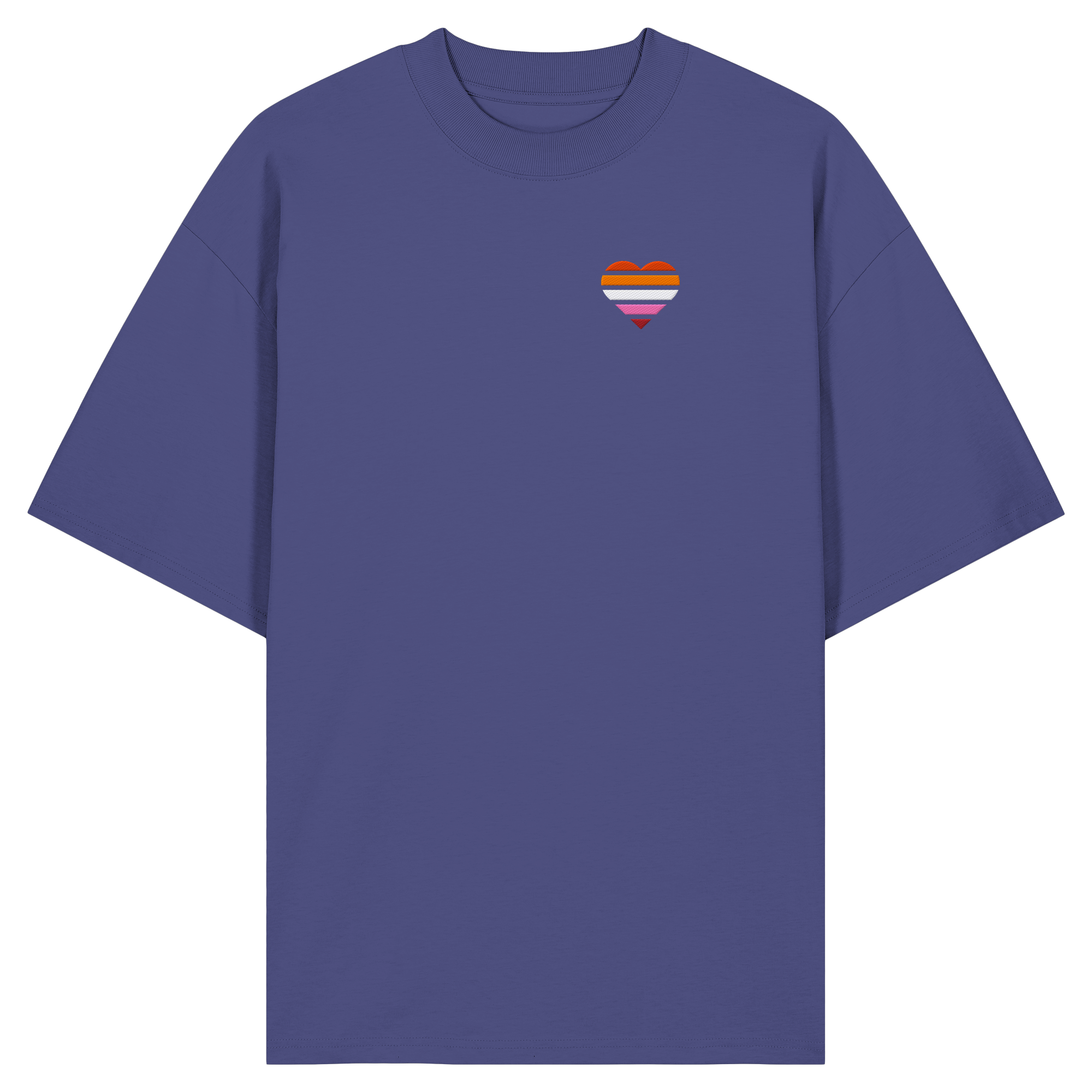 Organic Oversize Shirt - Lesbian Flag Herz Stick