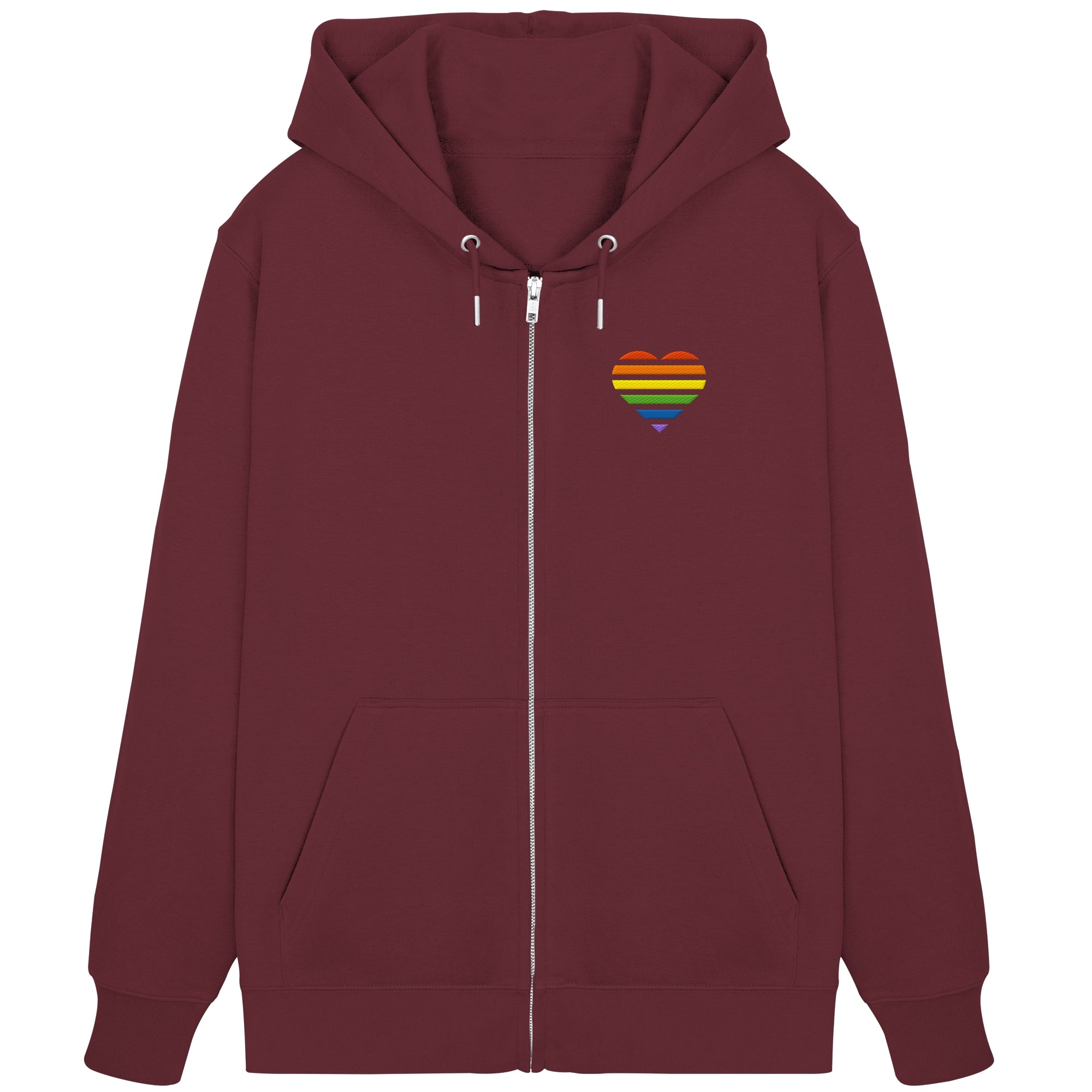 Organic Zipper - Pride Flag Herz Stick