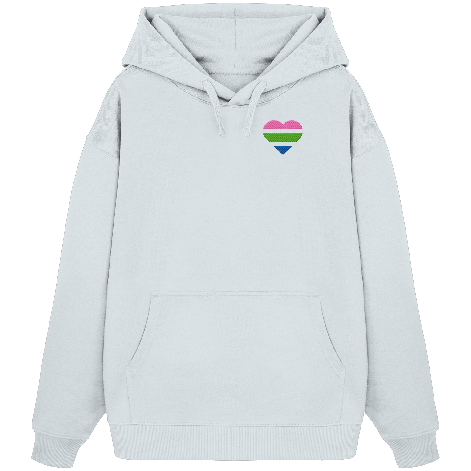 Organic Oversize Hoodie - Polysexual Flag Herz Stick