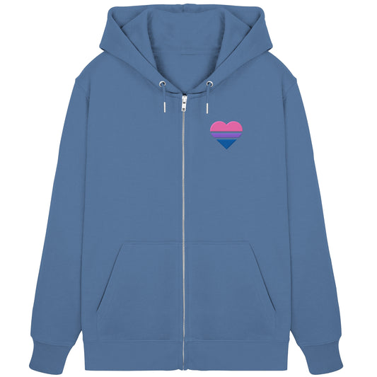 Organic Zipper - Bisexual Flag Herz Stick