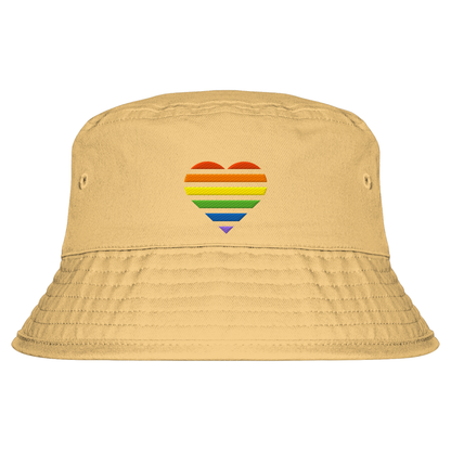Organic Bucket Hat mit Herz Stick - Pride