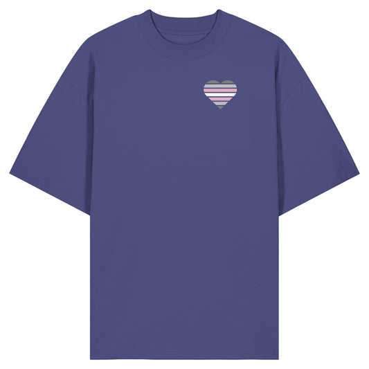Organic Oversize Shirt - Demigirl Flag Herz Print