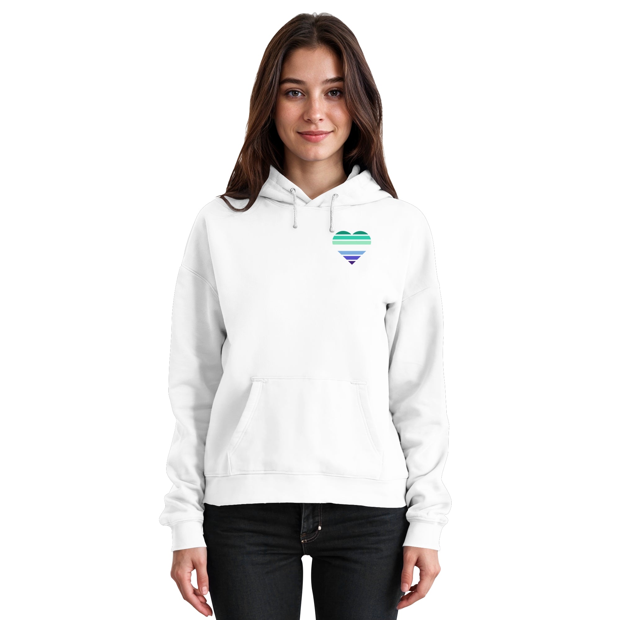 Basic Hoodie - Gay Flag Herz Print
