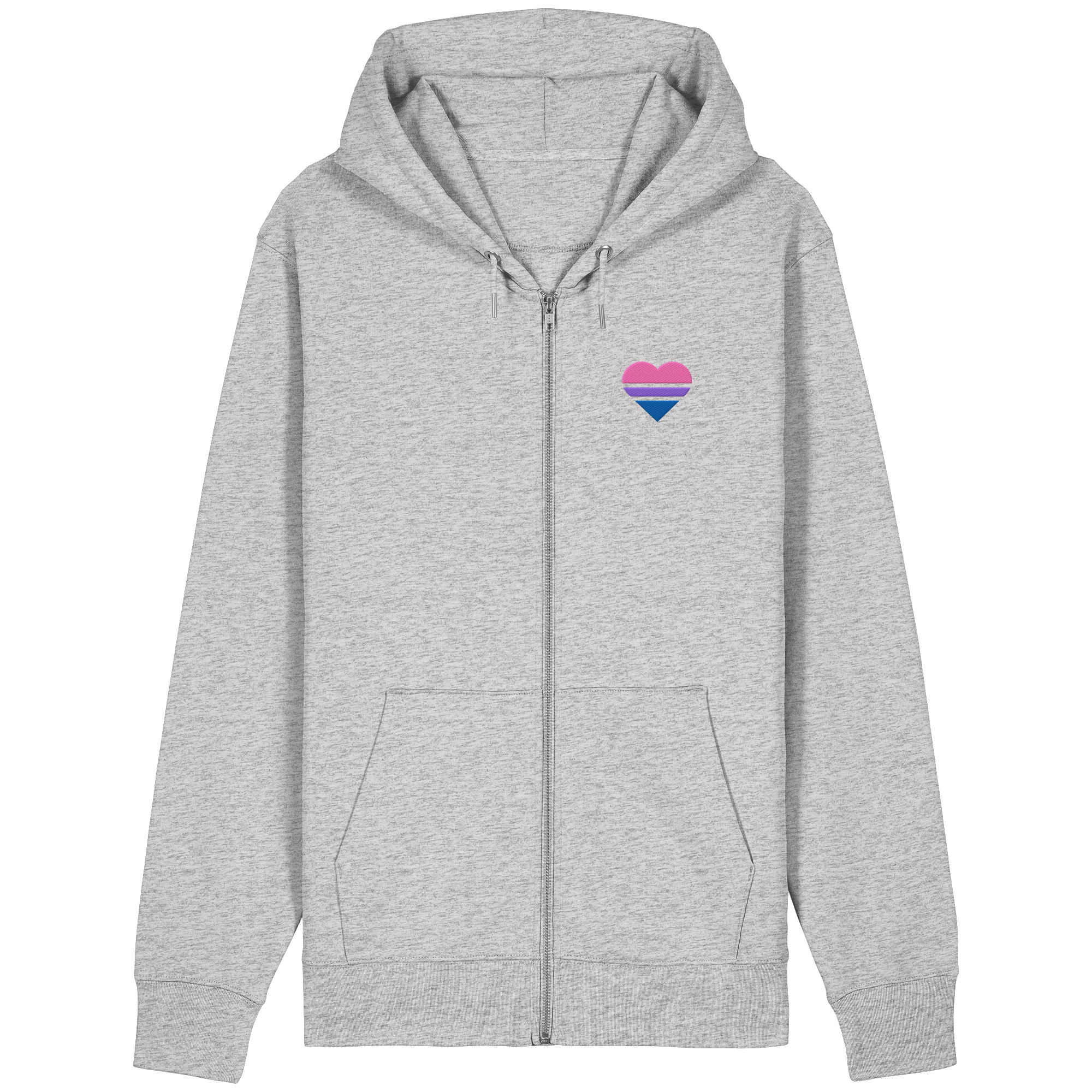 Organic Relaxed Zipper - Bisexual Flag Herz Stick