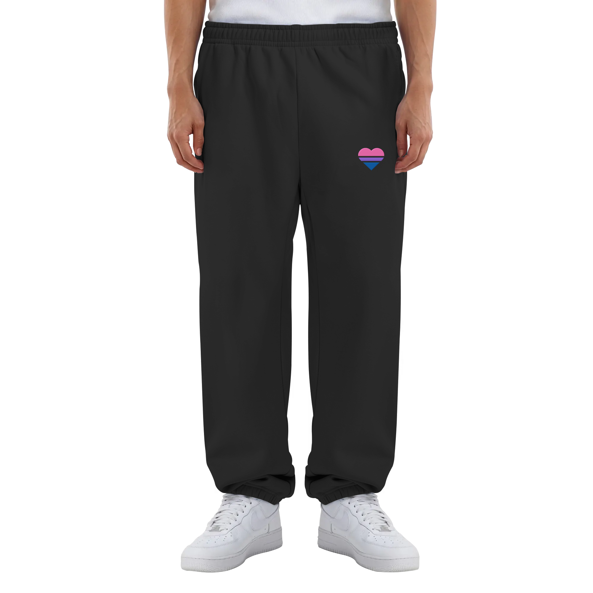 Fluffy Sweatpants - Bisexual Flag Herz Stick