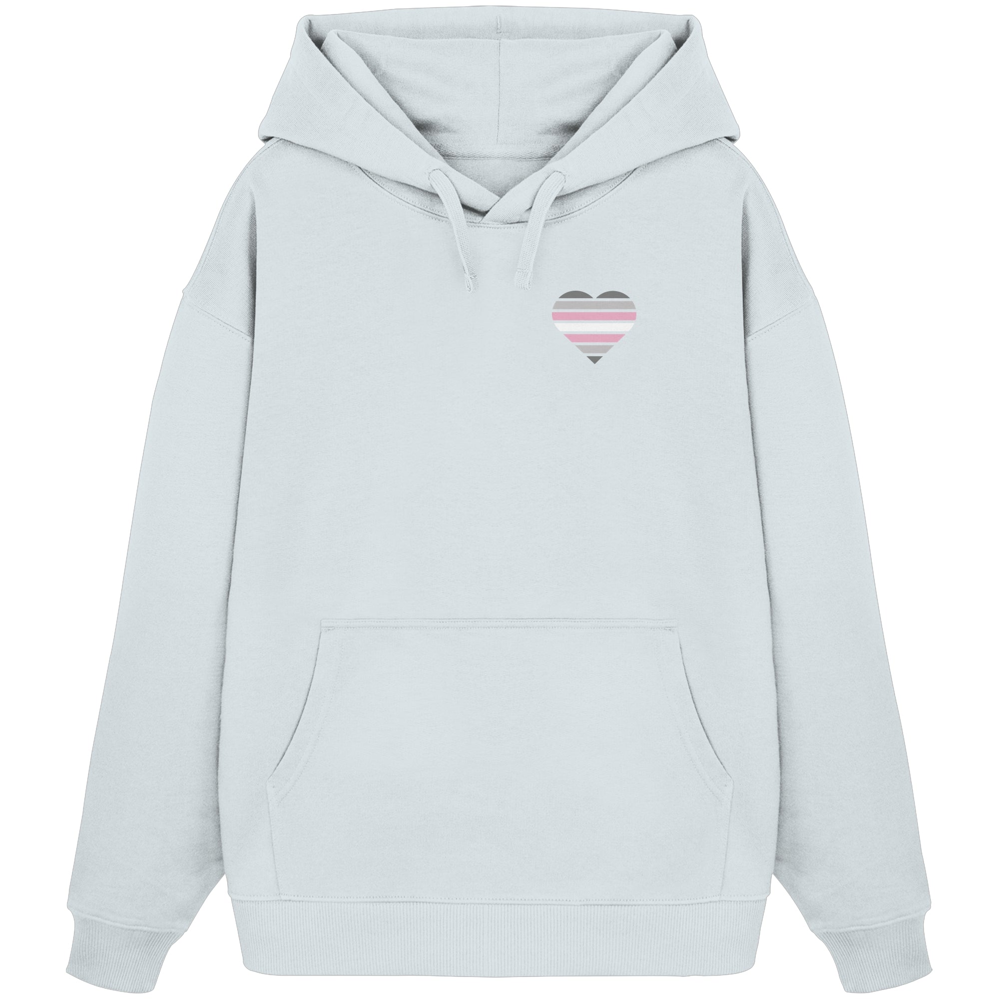 Organic Oversize Hoodie - Demigirl Flag Herz Print