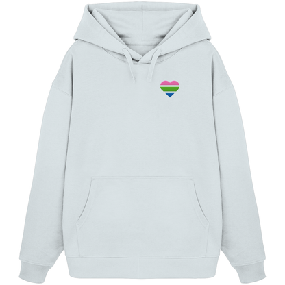 Organic Oversize Hoodie mit Herz Stick - Polysexual