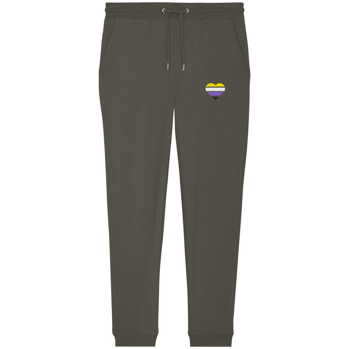 Organic Jogger Pants mit Herz Stick - Nonbinary