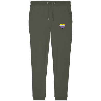 Organic Jogger Pants mit Herz Stick - Nonbinary