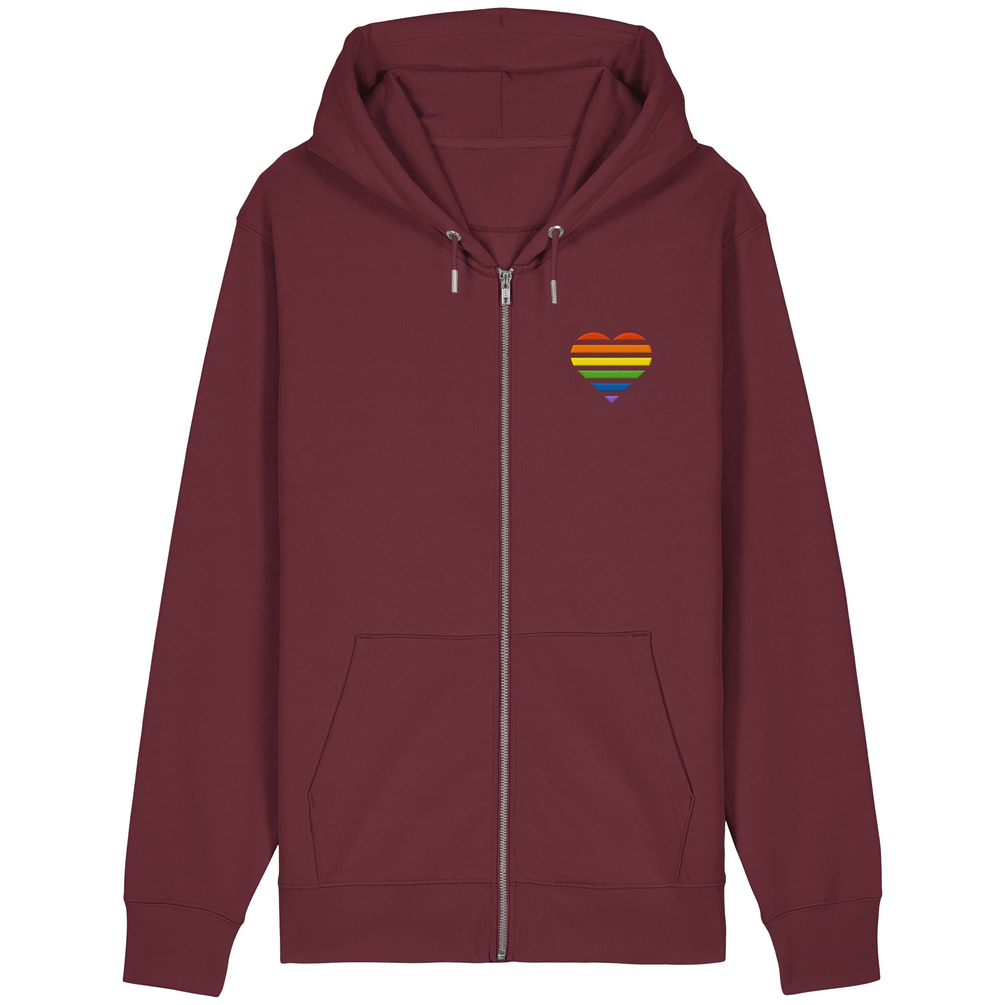 Organic Relaxed Zipper - Pride Flag Herz Stick