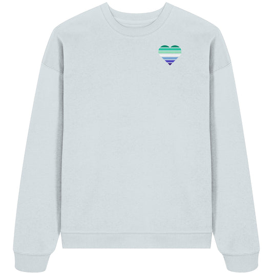 Organic Oversize Sweatshirt - Gay Flag Herz Print