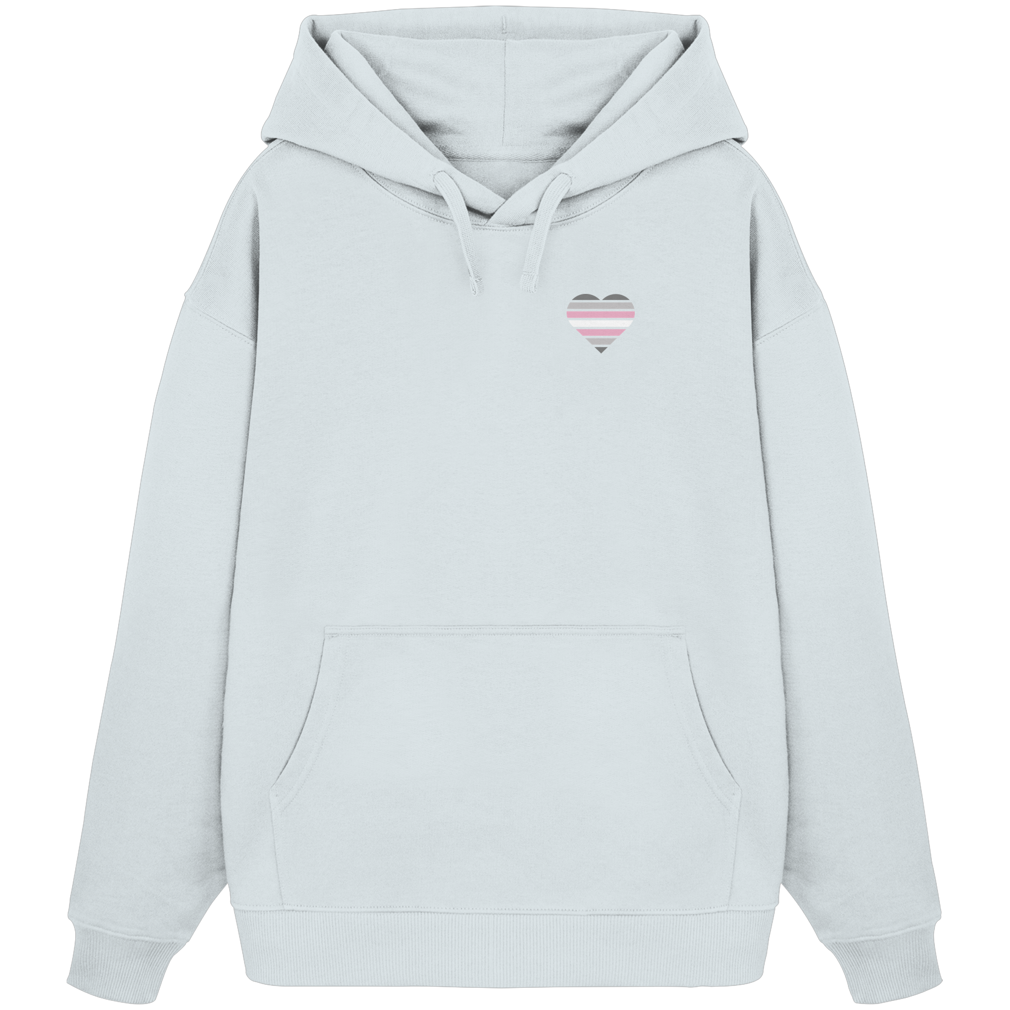Organic Oversize Hoodie - Demigirl Flag Herz Print