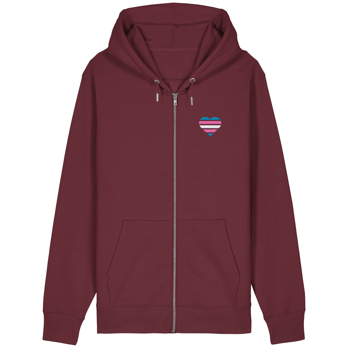 Organic Relaxed Zipper mit Herz Stick - Trans
