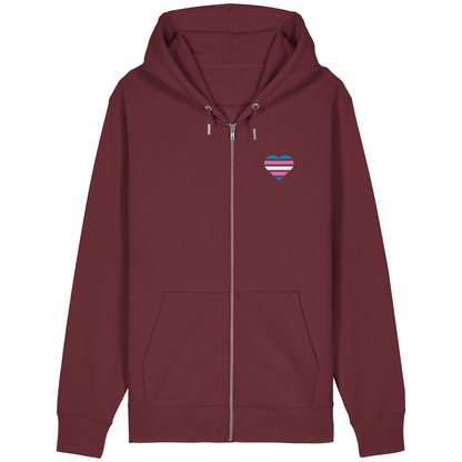 Organic Relaxed Zipper mit Herz Stick - Trans