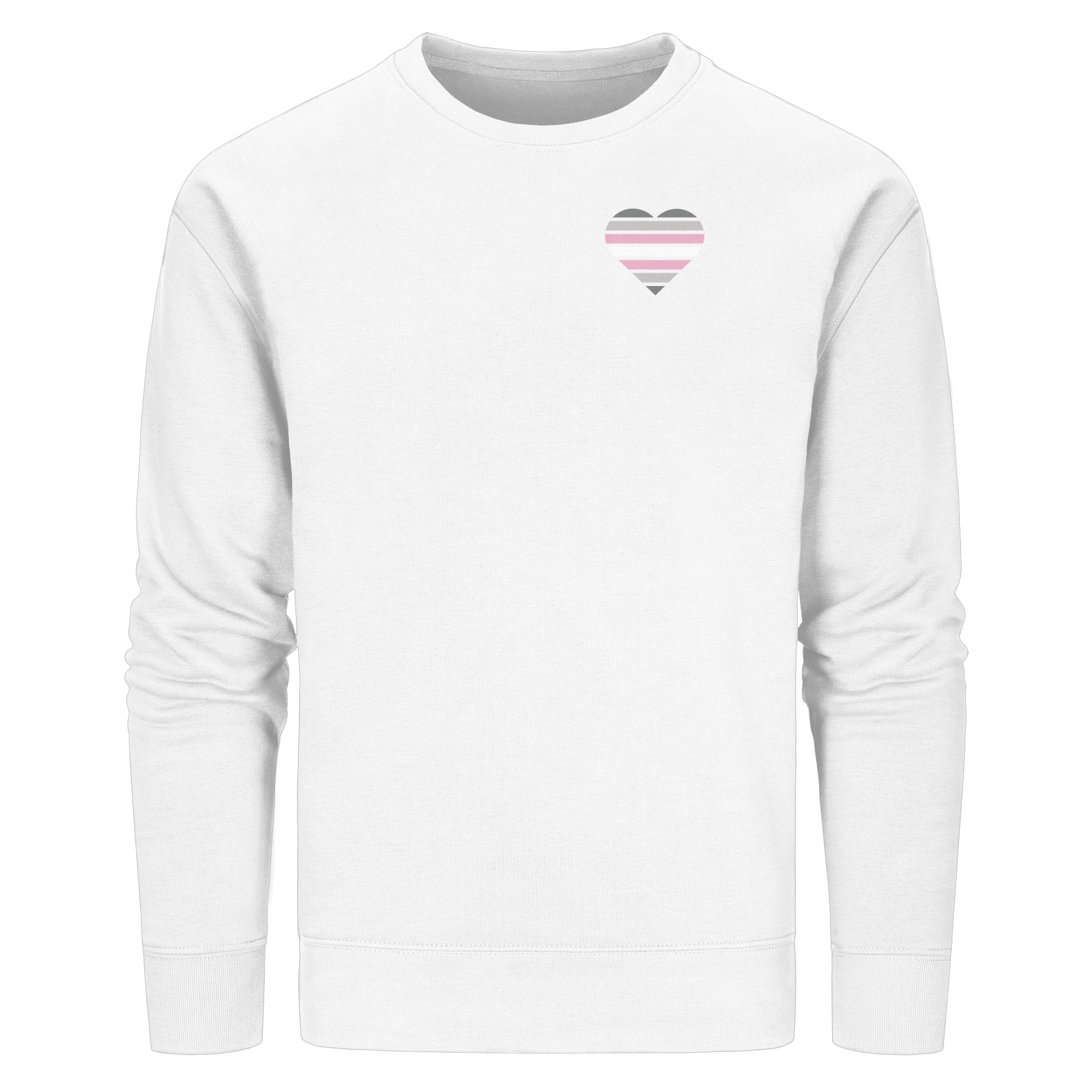 Organic Basic Sweatshirt - Demigirl Flag Herz Print