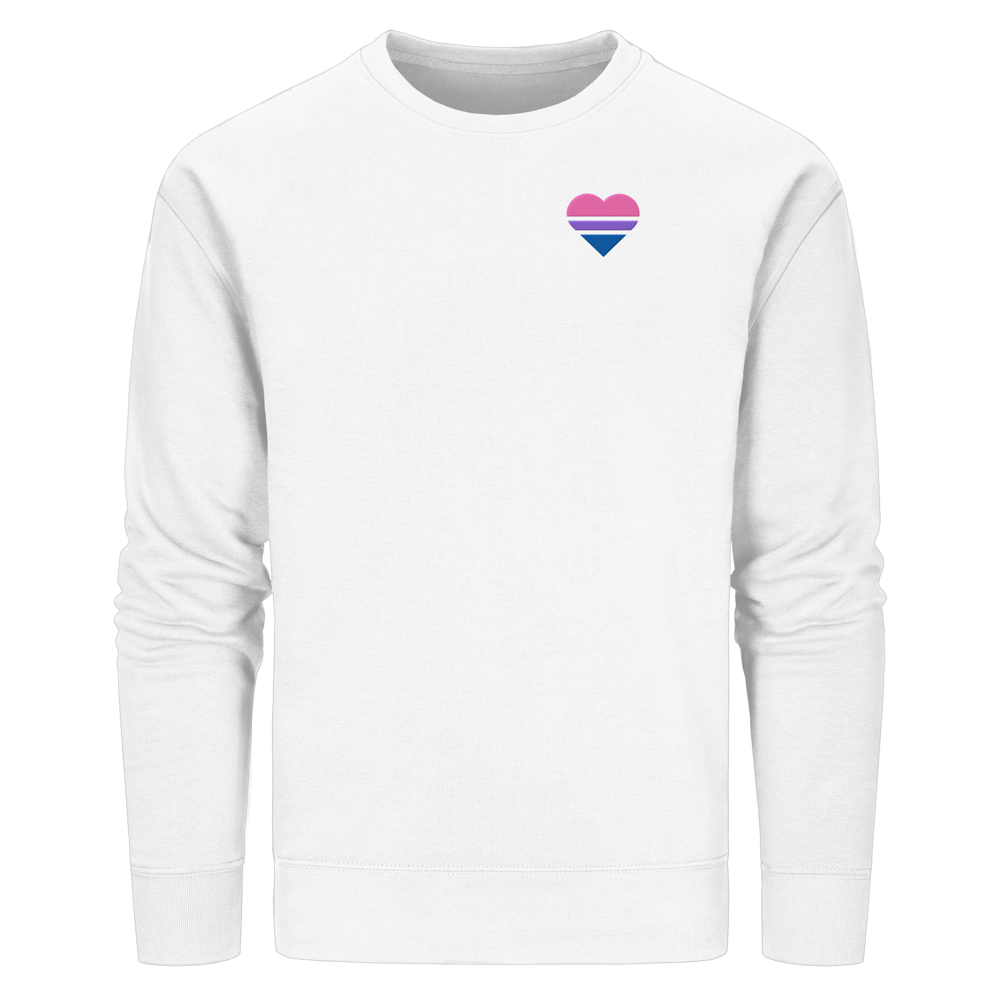 Organic Basic Sweatshirt - Bisexual Flag Herz Stick